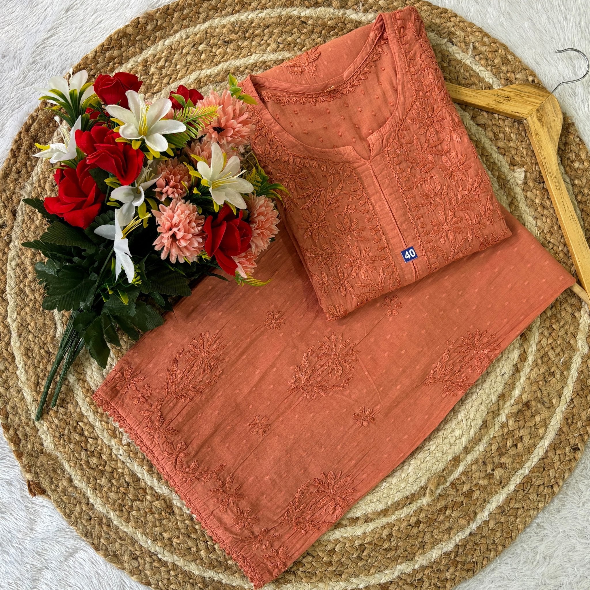 Ghas Patti Hand work dobby cotton combo - chikankariofficial