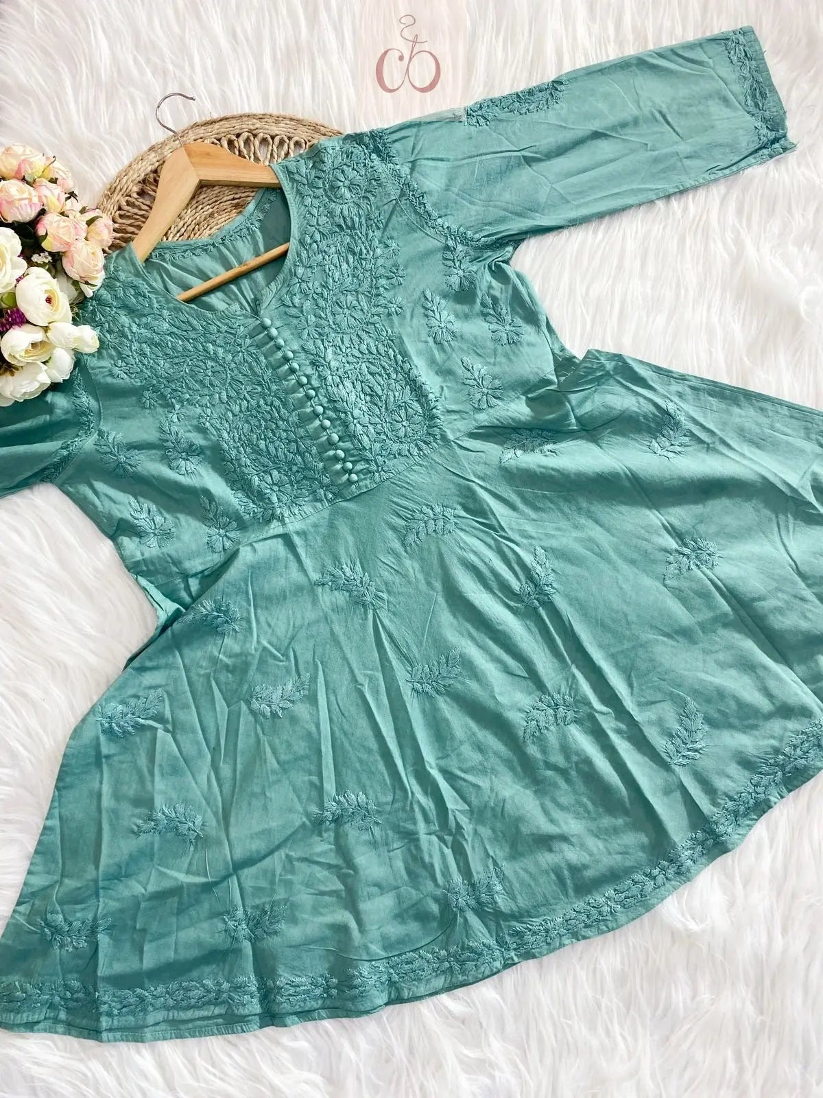 Handcrafted Eid special Mul co ord set - chikankariofficial