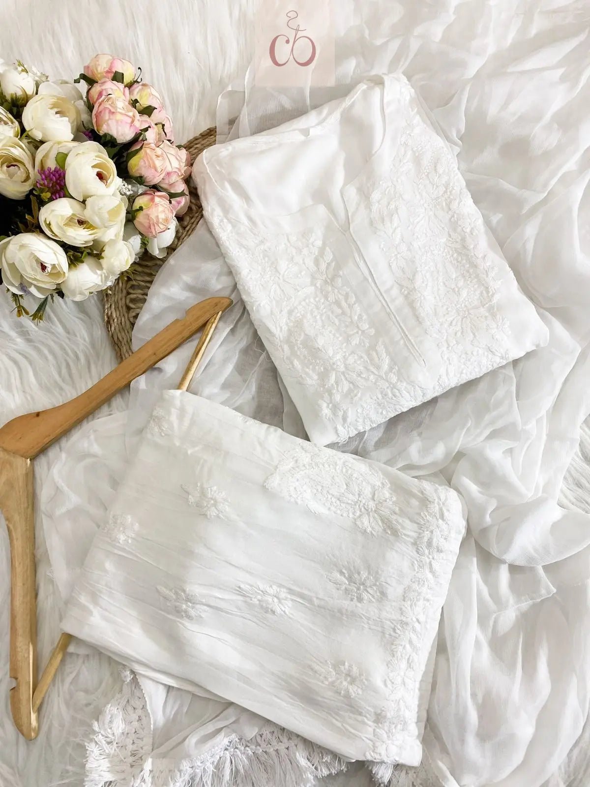 Handcrafted Soft Rayon 3pc Ombre Set ( Summer Special ) - chikankariofficial