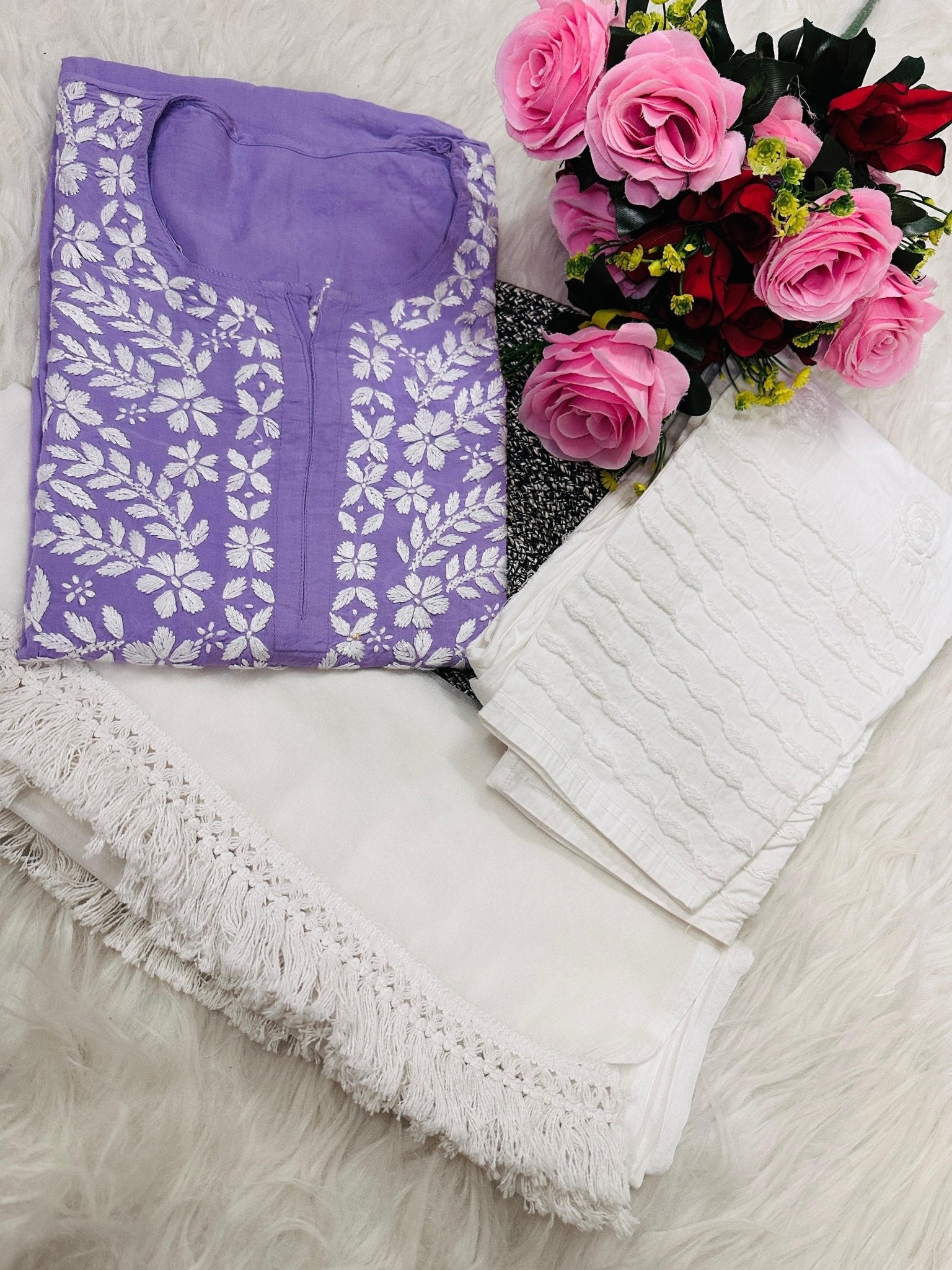 Handwork Pure Modal chikan kurti - chikankariofficial