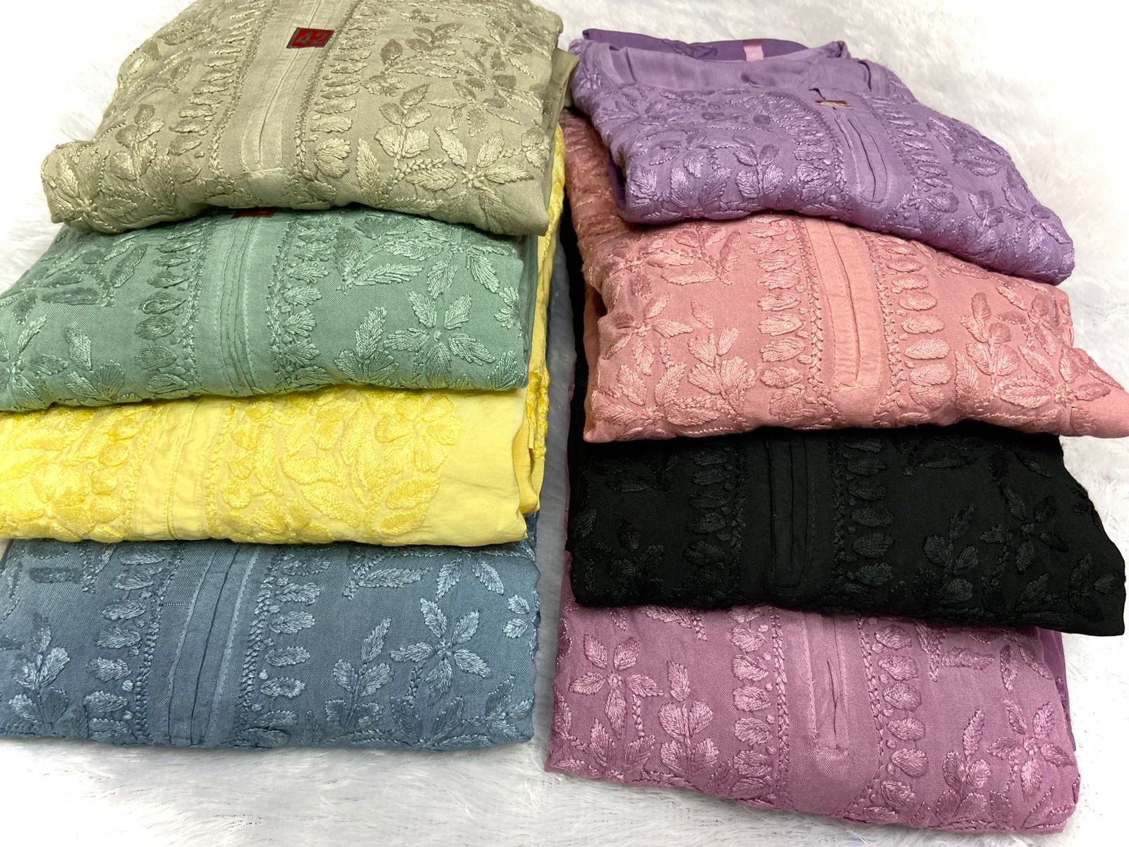 Heavy Silk Rayon Plazzo combo in Pretty shades - chikankariofficial