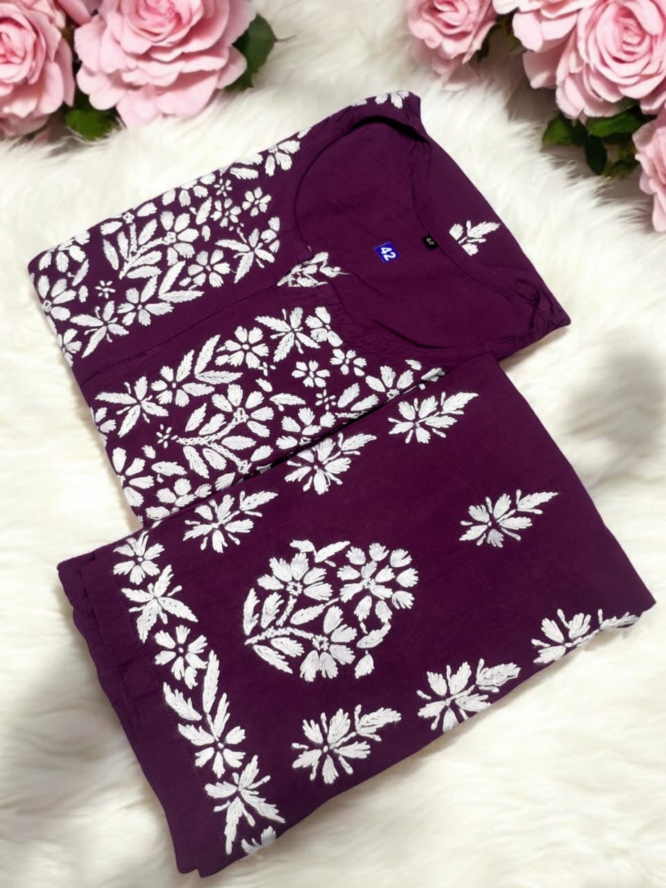 Heavy work Rayon Plazzo Set Roopal Special - chikankariofficial