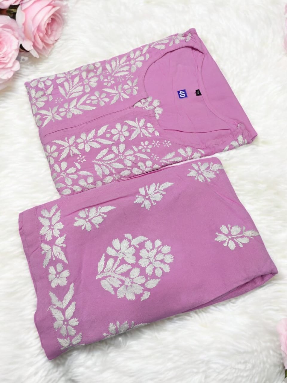 Heavy work Rayon Plazzo Set Roopal Special - chikankariofficial