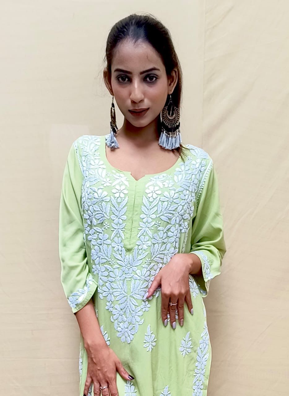 Heavy work Rayon Plazzo Set Roopal Special - chikankariofficial