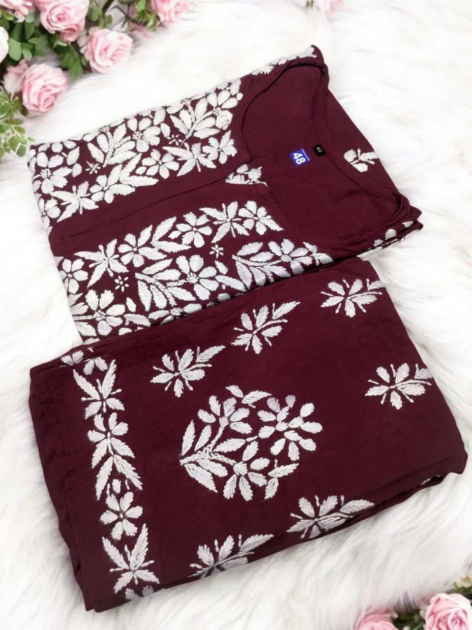 Heavy work Rayon Plazzo Set Roopal Special - chikankariofficial