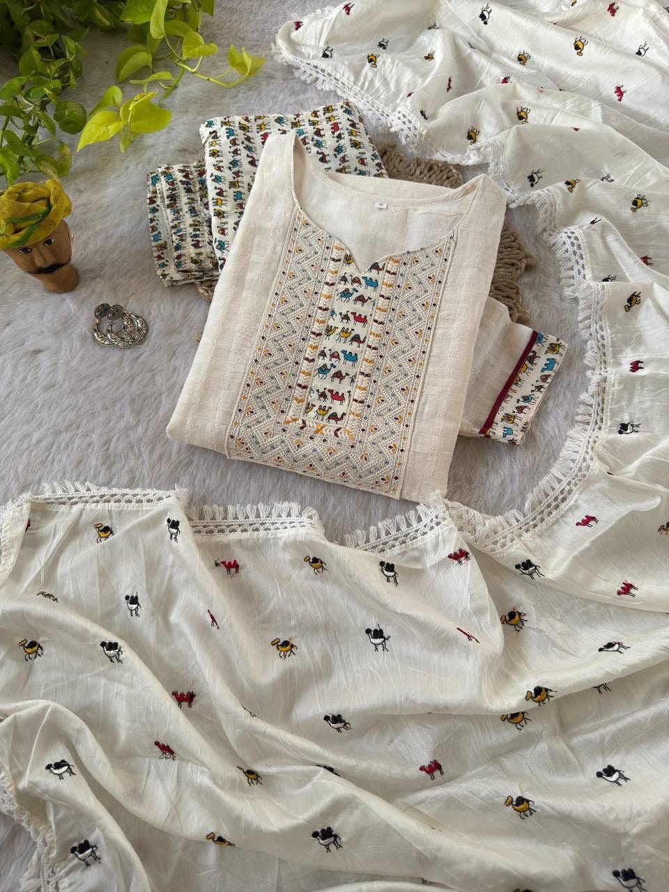 Hifazat Designer 3pc Cotton Set - chikankariofficial