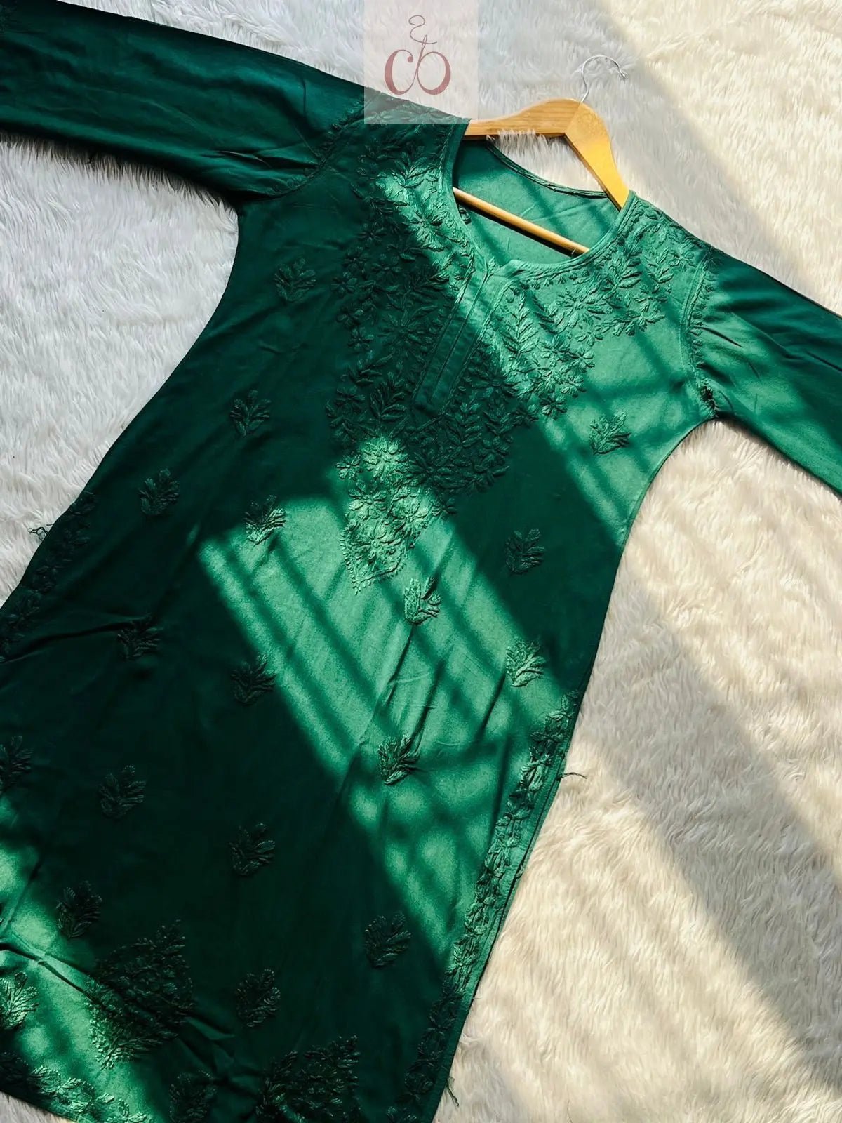 Luxe Rayon Adorned Kurti - chikankariofficial