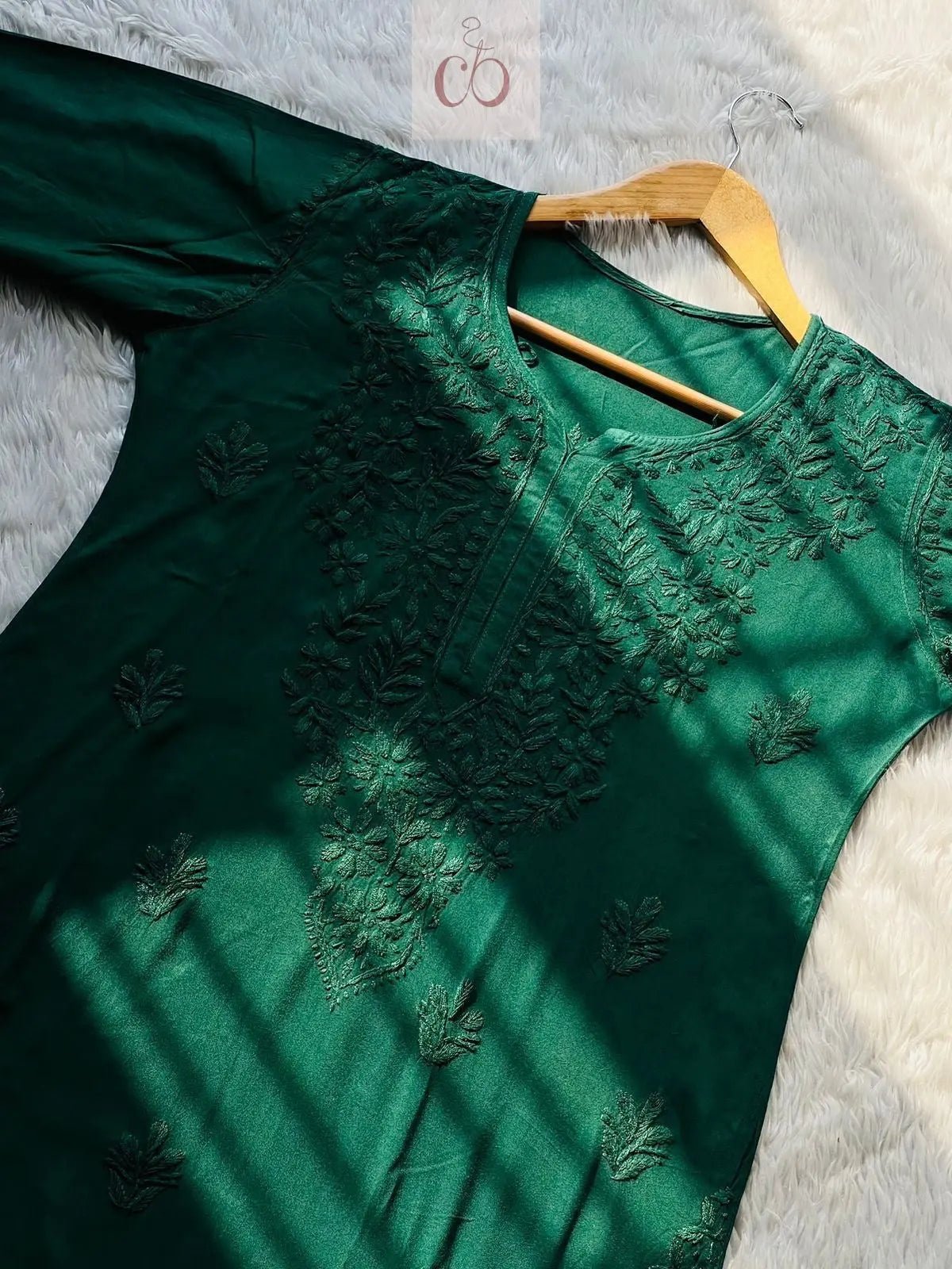 Luxe Rayon Adorned Kurti - chikankariofficial