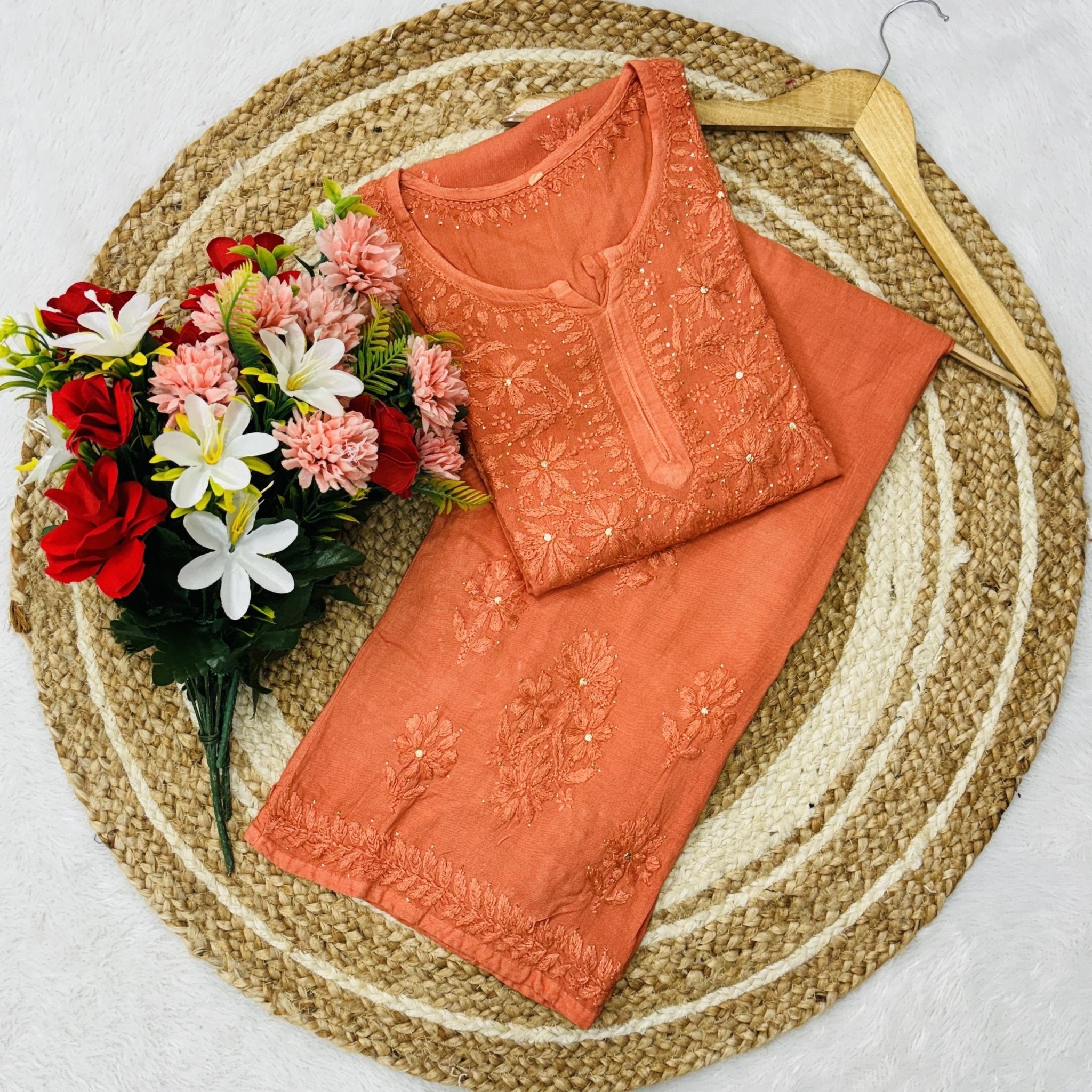 Muqaish work Rayon Co ord - chikankariofficial