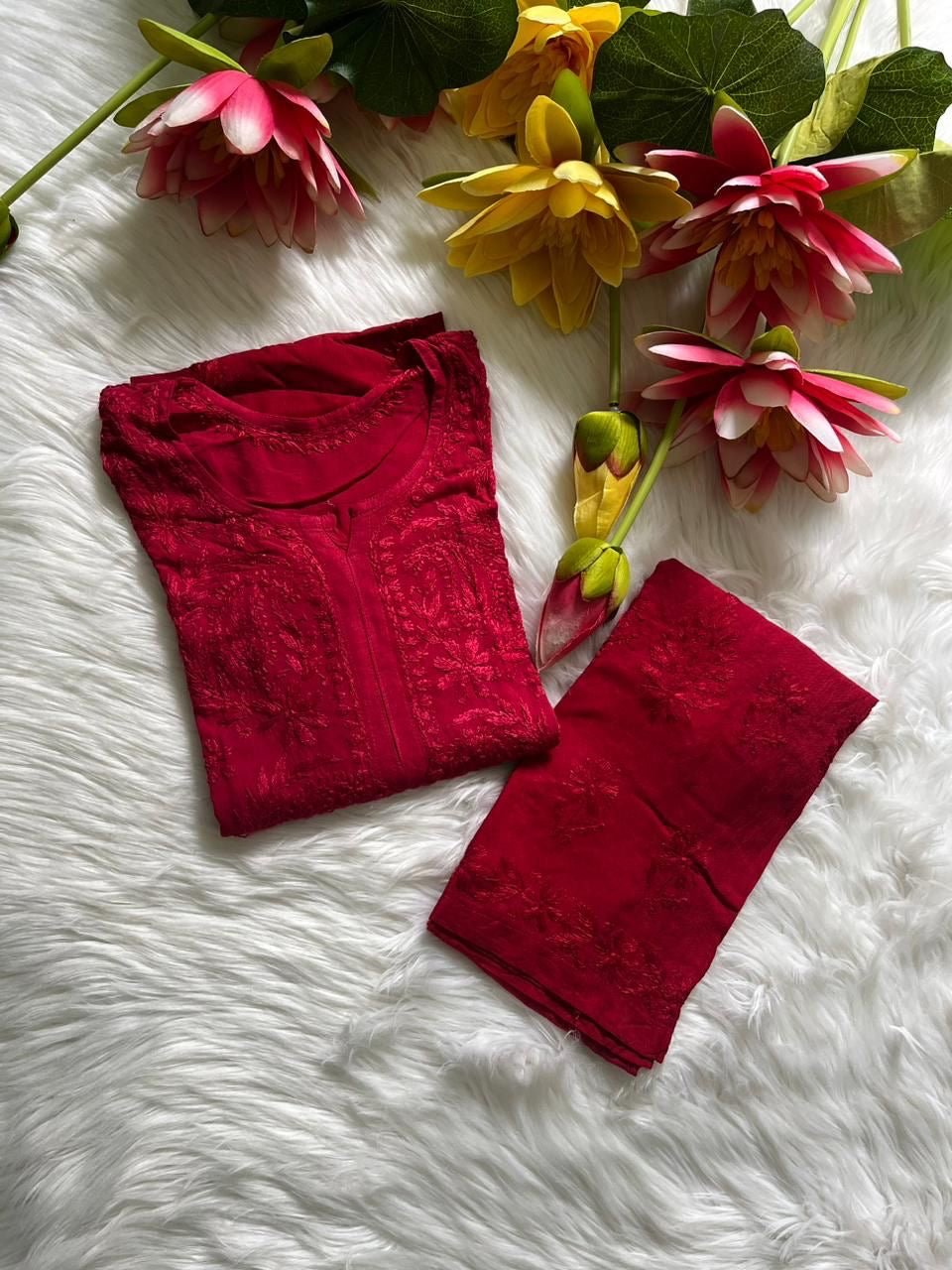 Noor Rayon Ombre tone Soft n Comfy Plazo Combo - chikankariofficial
