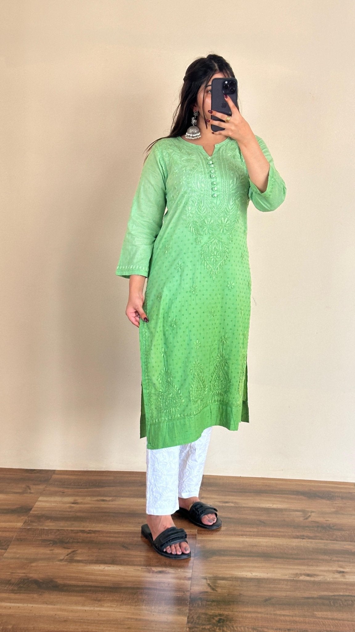 Ombre Dyed Dobby cotton Kurtis - chikankariofficial