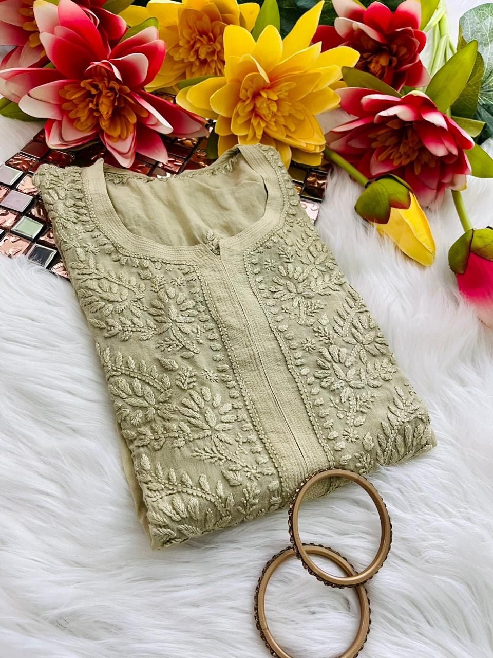 Perfect Fit viscose Chikankari - chikankariofficial