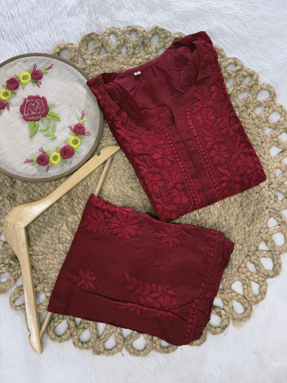 Plus Size Tone to tone Set - chikankariofficial