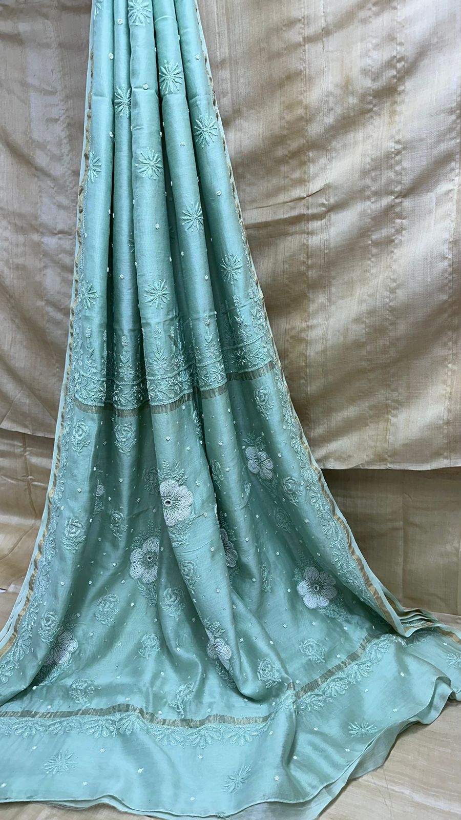 PREMIUM CHANDERI SAREE - chikankariofficial