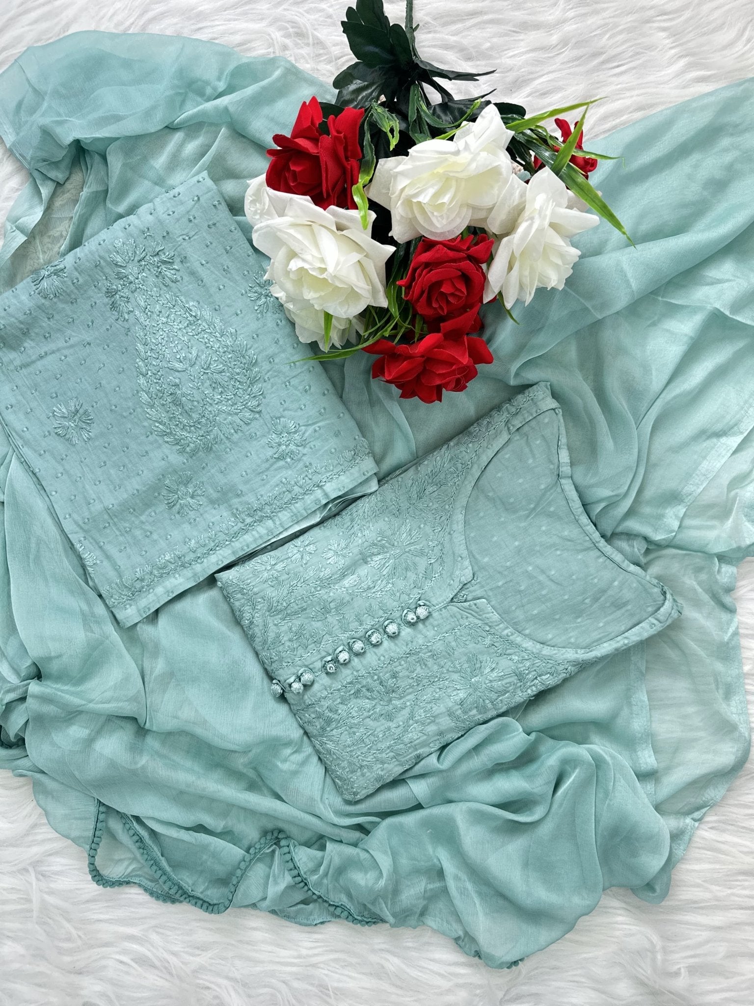 Premium dobby plazzo set (3pc) 2025 ✨ - chikankariofficial