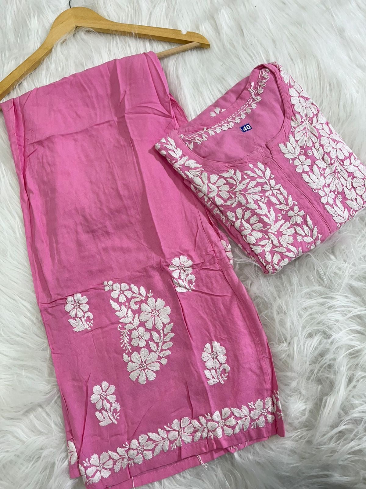 Premium Rayon Set With Fine soft Touch work - chikankariofficial