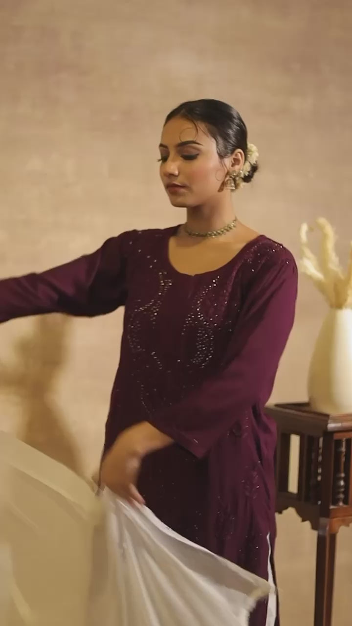 Inayat Super Soft Rayon Muqaish Chikankari