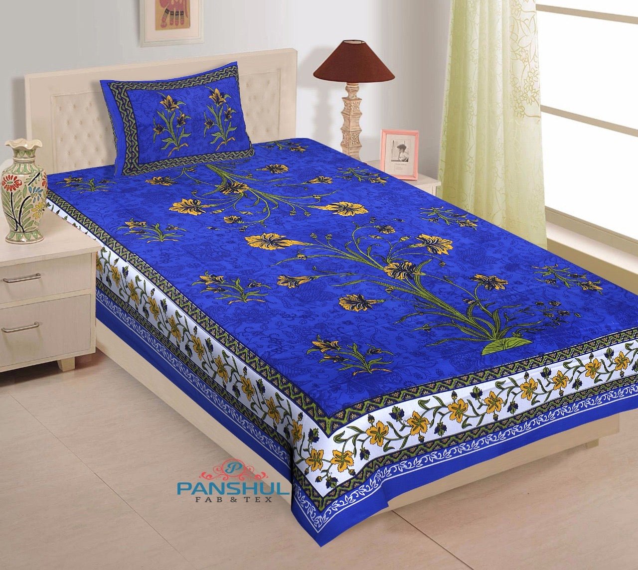 Random Printed Bedsheets with 1 Pillow - chikankariofficial