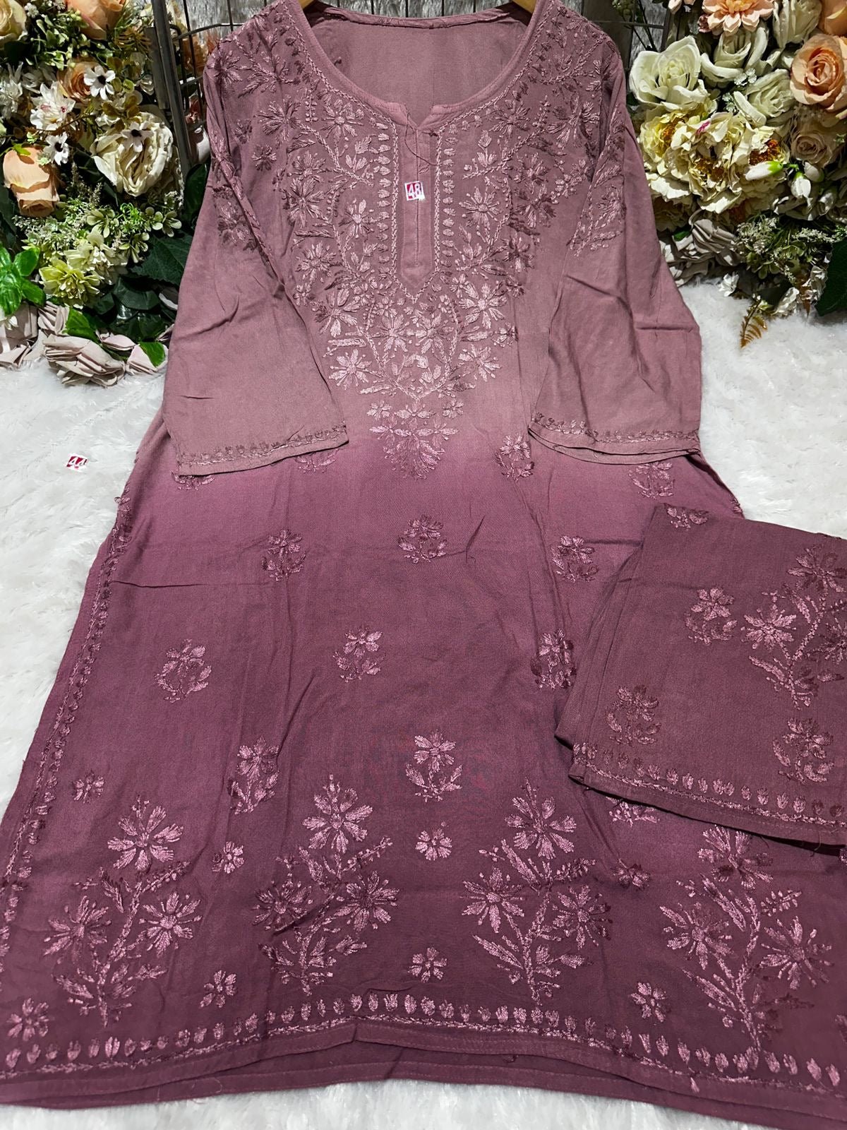 Rayon Daman 4 Buta Dyed Combo - chikankariofficial