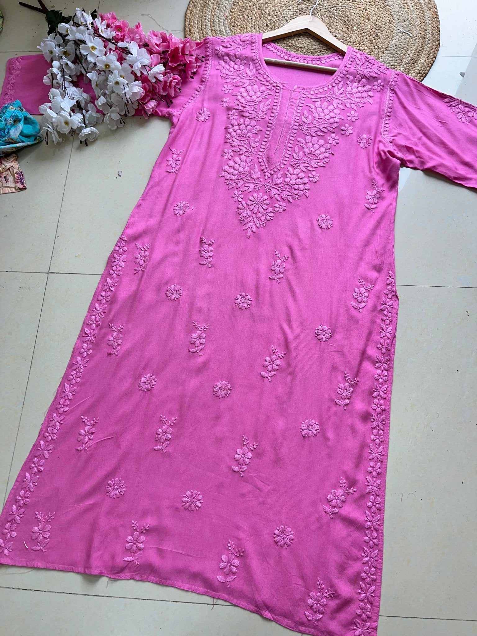 Rayon Dyed High quality kurta - chikankariofficial