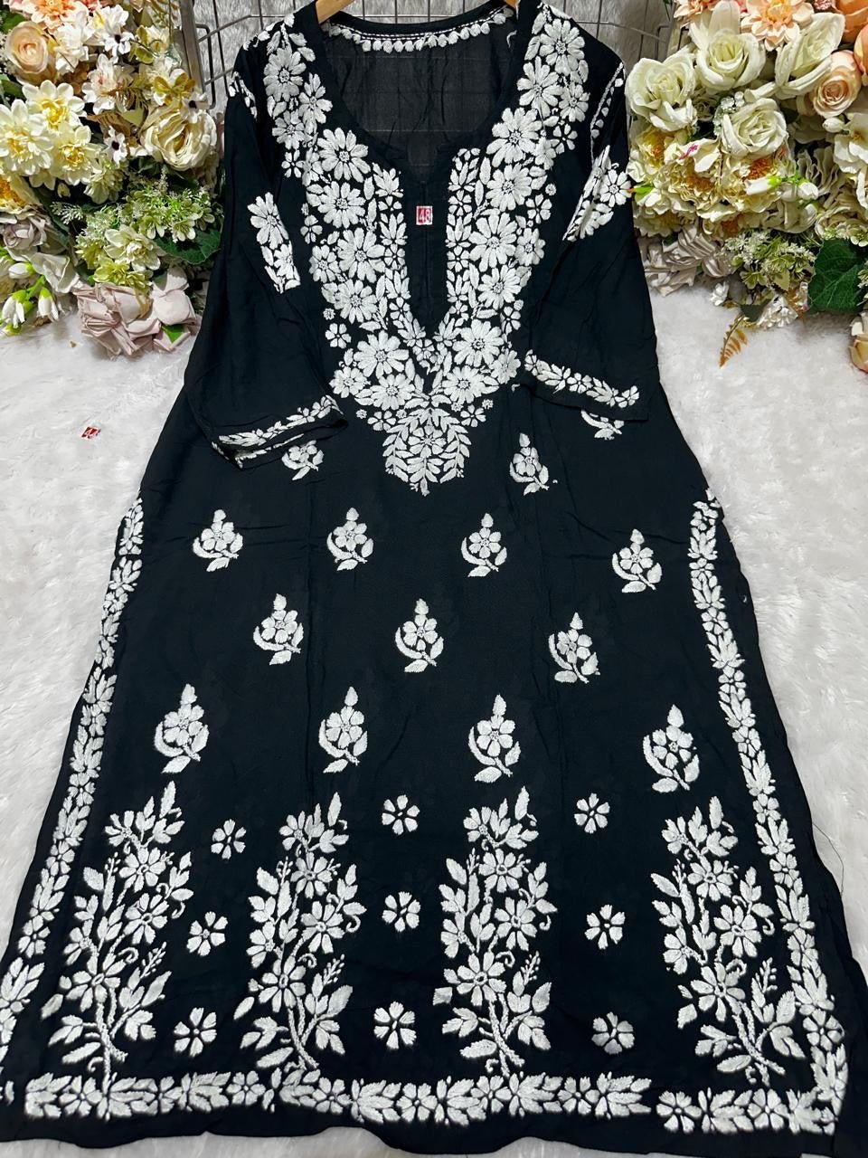Rayon Fancy Heavy Bota Kurta - chikankariofficial