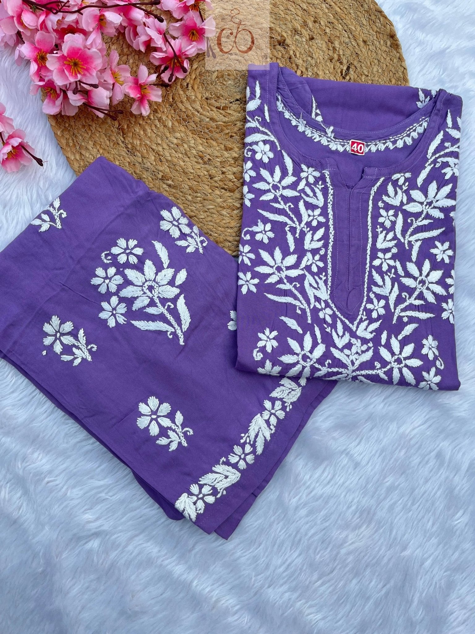 Rayon Finest work Plazzo combo - chikankariofficial