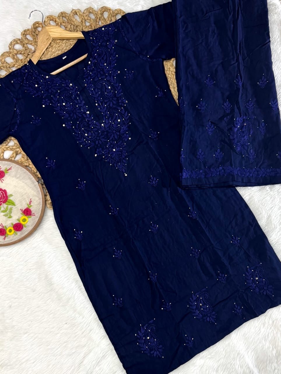 Rayon Muqaish Plazzo Combo - chikankariofficial