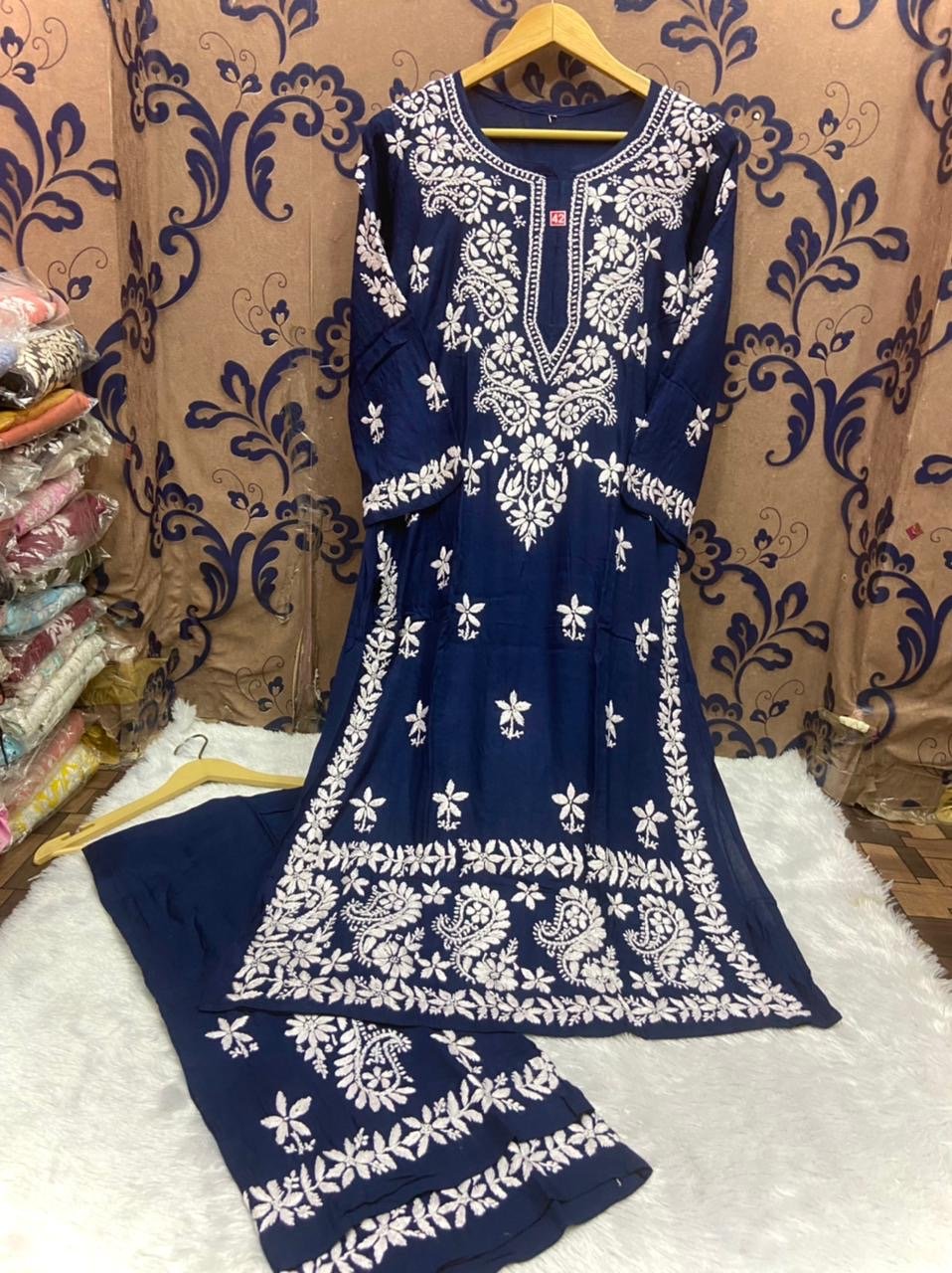 Rayon Silk with Heavywork Plazzo set - chikankariofficial