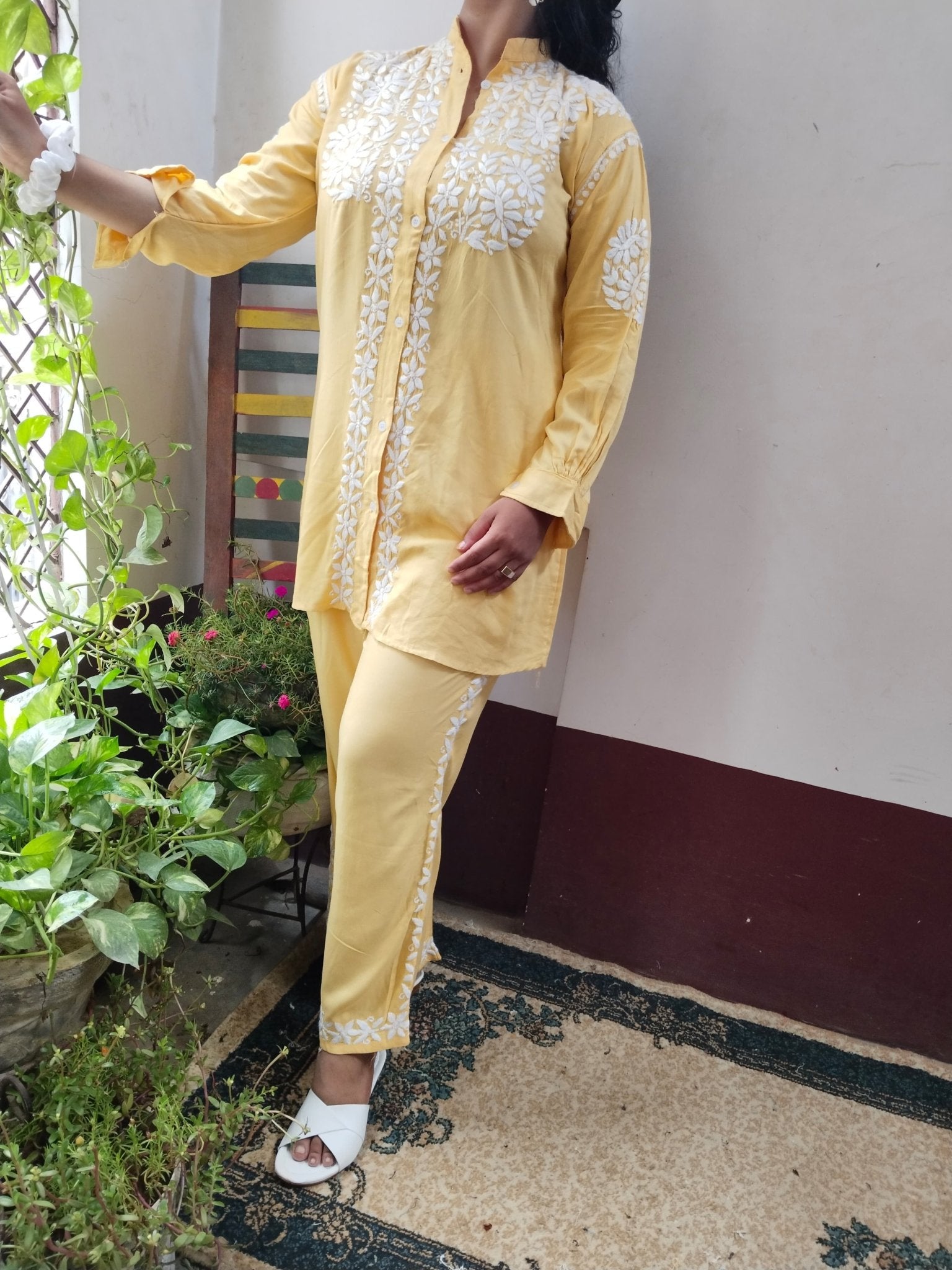 Rayon with heavy Ghass Co ord Handwork Combo - chikankariofficial