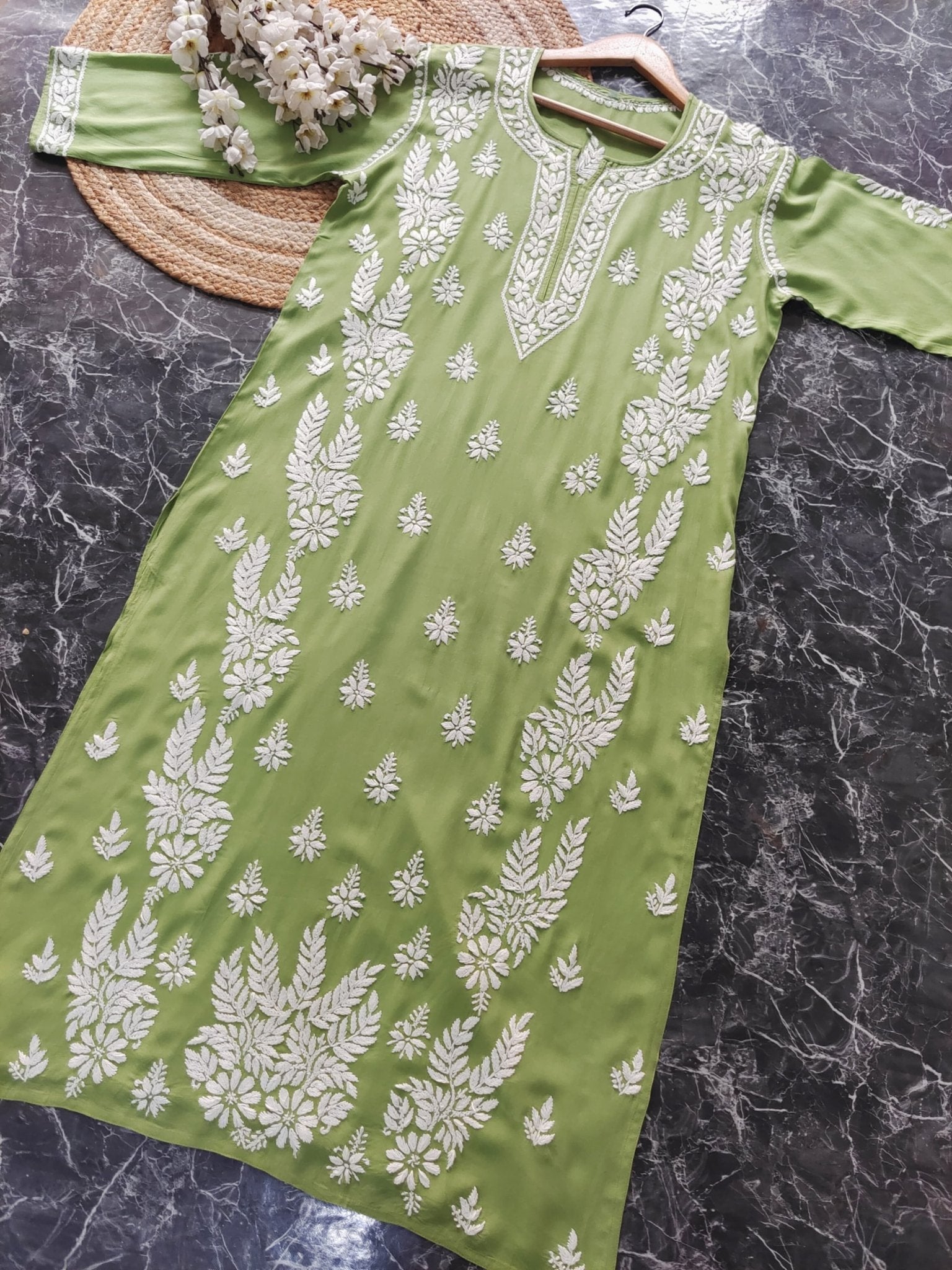 Riwayat Straight Fit Modal Kurti - chikankariofficial