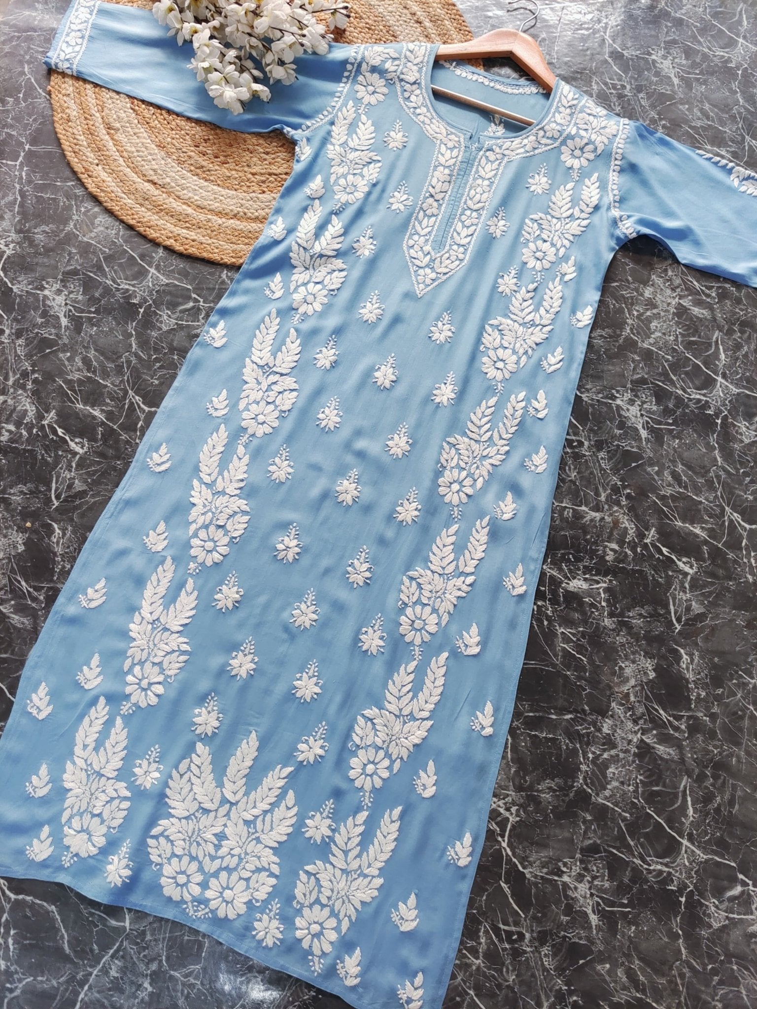 Riwayat Straight Fit Modal Kurti - chikankariofficial