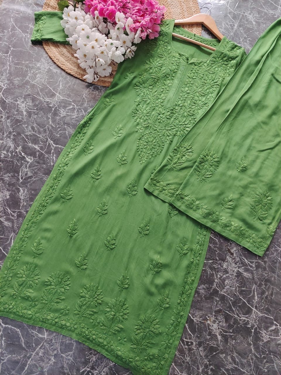 Tone to Tone Co ord Modal Cotton Santoshi Special - chikankariofficial