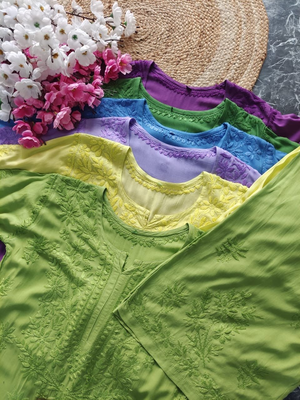 Tone to Tone Co ord Modal Cotton Santoshi Special - chikankariofficial