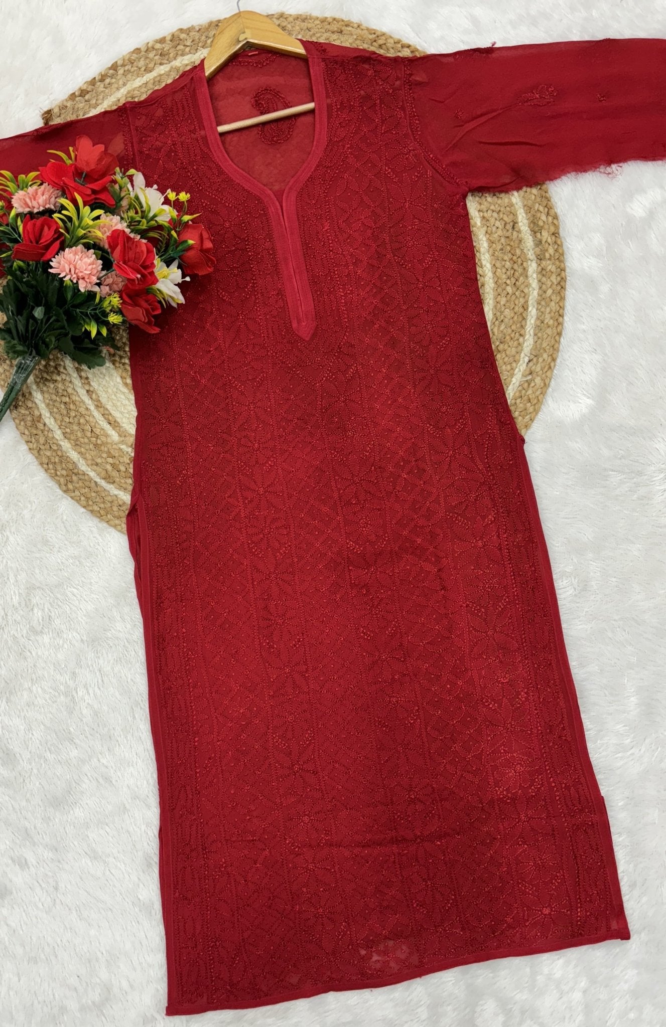 Viscose In Resham Thread kurti - chikankariofficial