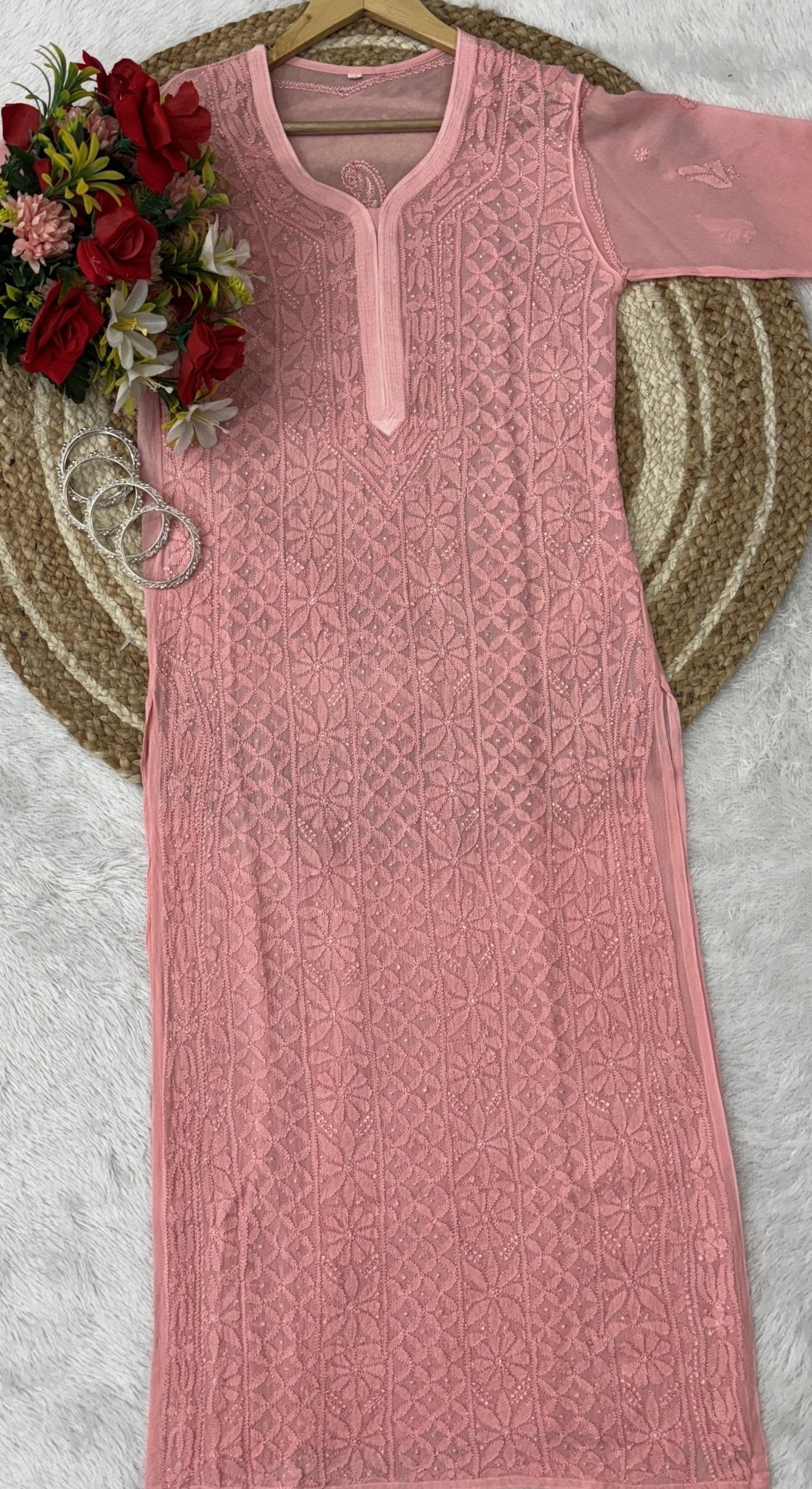Viscose With Resham work - chikankariofficial