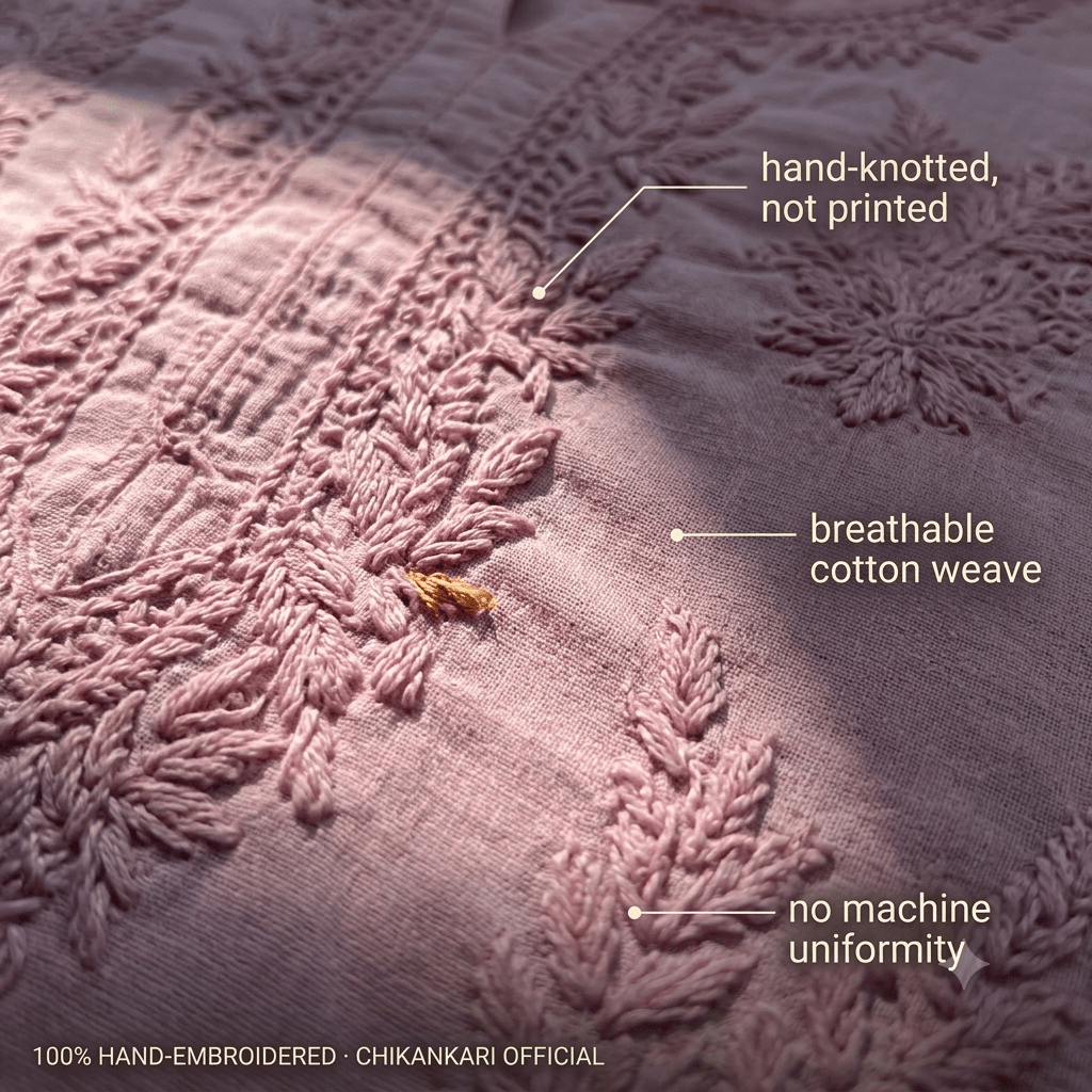 Real vs. Machine-Made Chikankari: How to Spot Authentic Embroidery