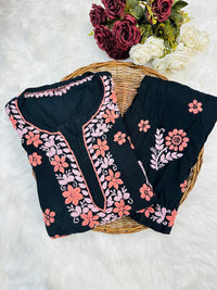 Black Rayon threaded Co-ord set