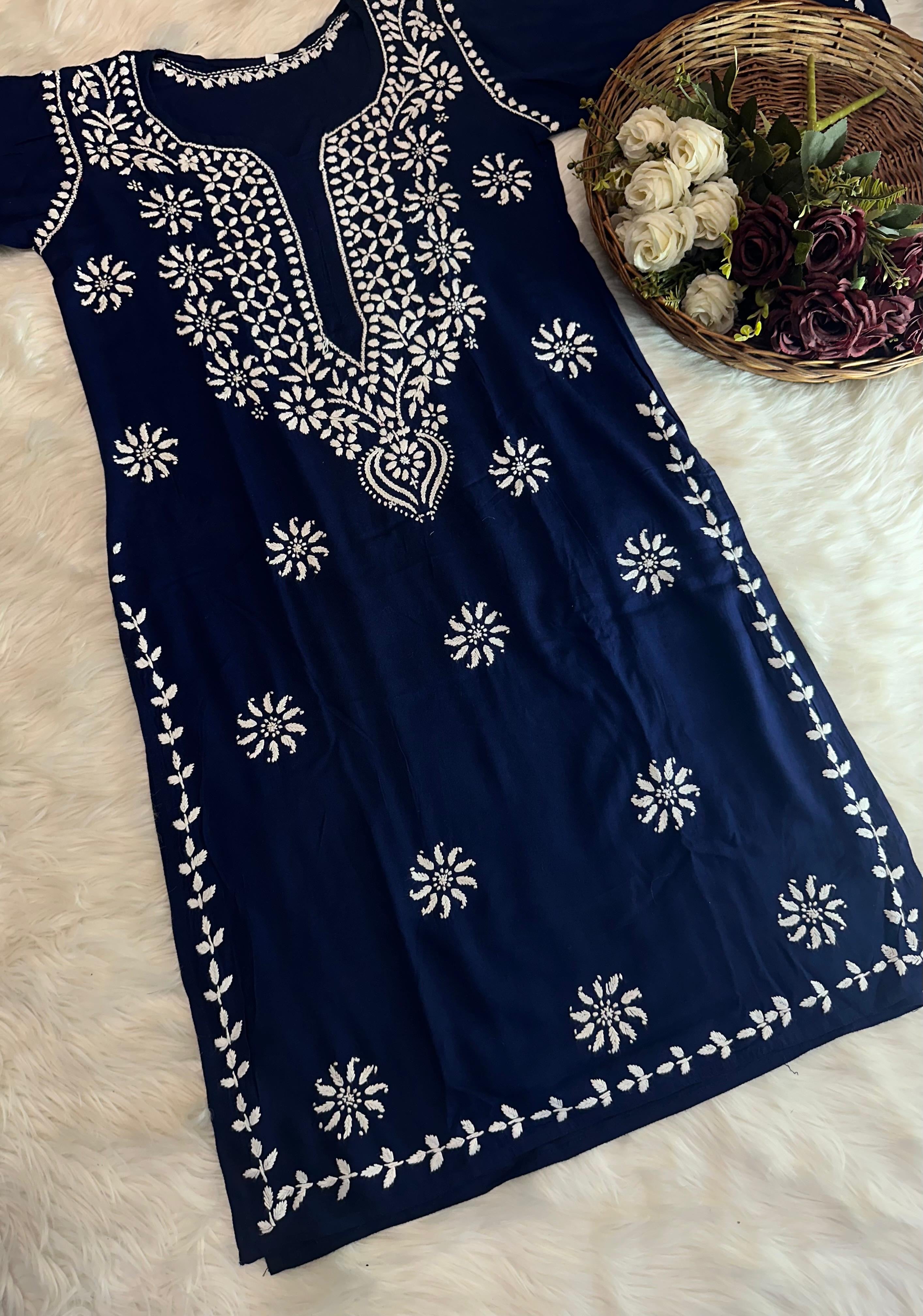 Soft & Stylish Ghaspatti Work kurta Plazzo