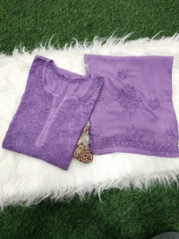 3d Worked Chikankari Co-ord set