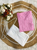 Dyed dobby Cotton short Tops