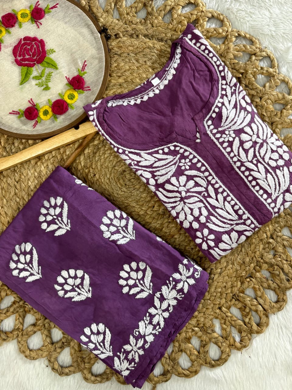 Modal big Buta embroidered Kurta & Plazzo