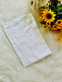 Rayon White chikankari soft kurta