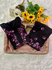 Rayon Thread Co-ord Plazzo Flowers embroidered