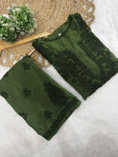 Threadwork designer kurta and pant soft rayon