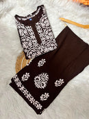 Heavy Chikankari Rayon Plazo Co-ord Set