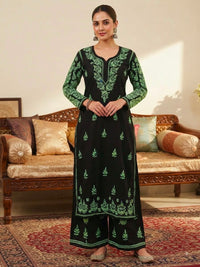 Pure Modal Cotton Flower embroidery chikankari Set