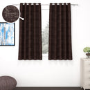 2 Pcs Brown Grunge Blackout Emboss Faux Silk Room Darkening Window/Door/Long Door Curtains