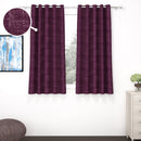 2 Pcs Maroon Grunge Blackout Emboss Faux Silk Room Darkening Window/Door/Long Door Curtains