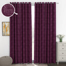 2 Pcs Maroon Grunge Blackout Emboss Faux Silk Room Darkening Window/Door/Long Door Curtains