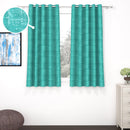 2 Pcs Cyan Grunge Blackout Emboss Faux Silk Room Darkening Window/Door/Long Door Curtains
